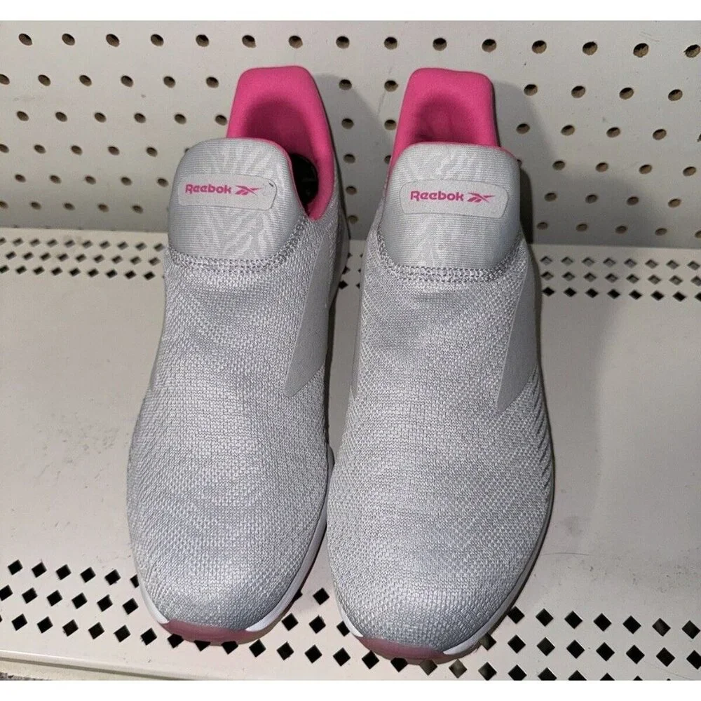Reebok DMX DailyFit Womens Athletic Slip On Walking Shoes Size 11 Gray Pink